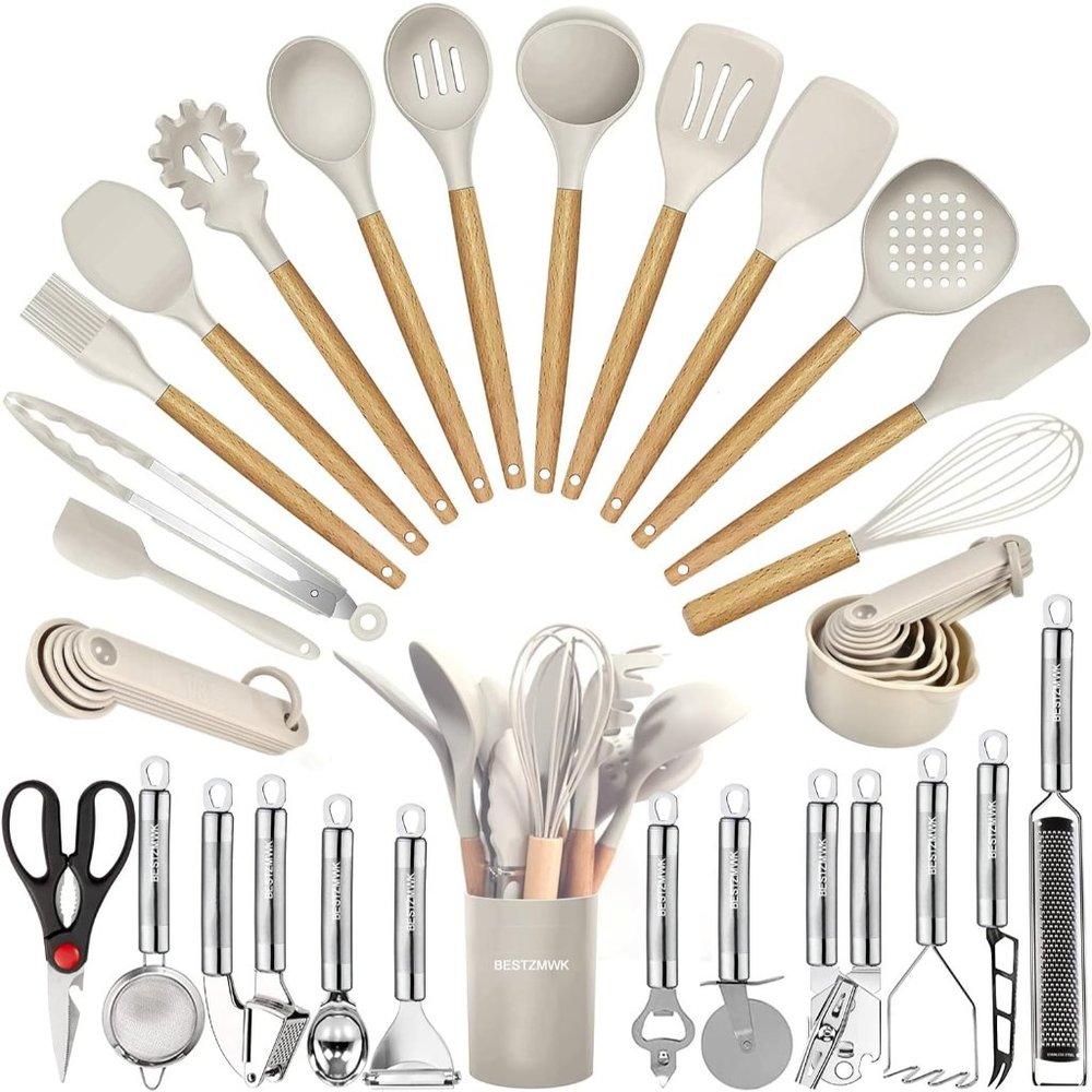 Kitchen Utensils Set-Cooking Utensils Tongs Spoon Spatula Turner Heat Resistant